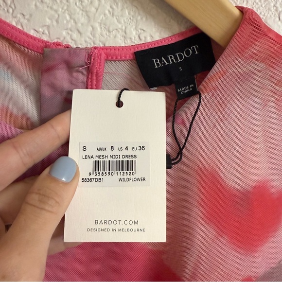 Bardot Lena Mesh Midi Dress In Wildflower Size Small (US 4) BNWT - Picture 4 of 4